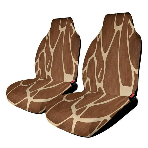 Giraffe Pattern (1) Set of 2Pcs Car Seat Covers Easy Clean Automobile Seat Protector Car Interior Accessories
