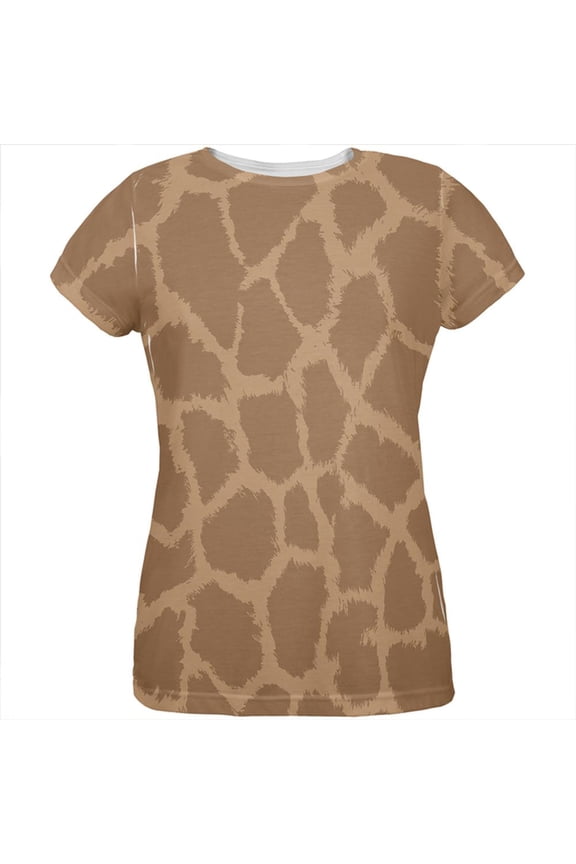 Giraffe Pattern All Over Womens T Shirt Multi 2XL