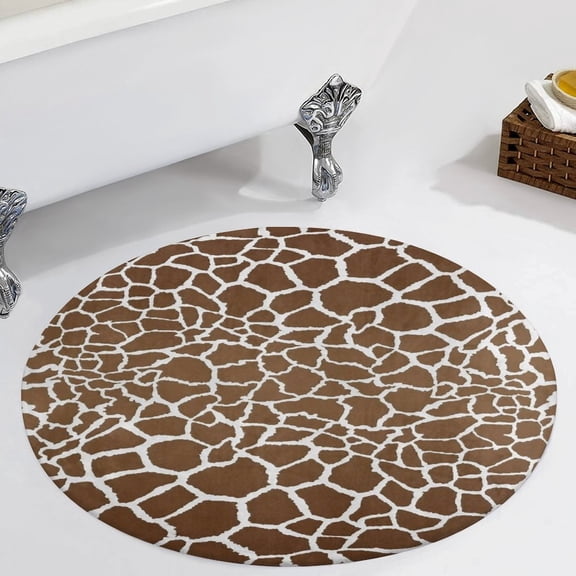 Giraffe Pattern Round Area Rugs for Bedroom Living Room, 3FT Soft Comfy Indoor Circle Carpets, Carpet Home Decor Floor Mat