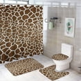 thumbnail image 1 of Giraffe Pattern Shower Curtain Sets Non-Slip Rugs Bath Mat Toilet Cover U Shaped Mat 4 Pcs, 1 of 6