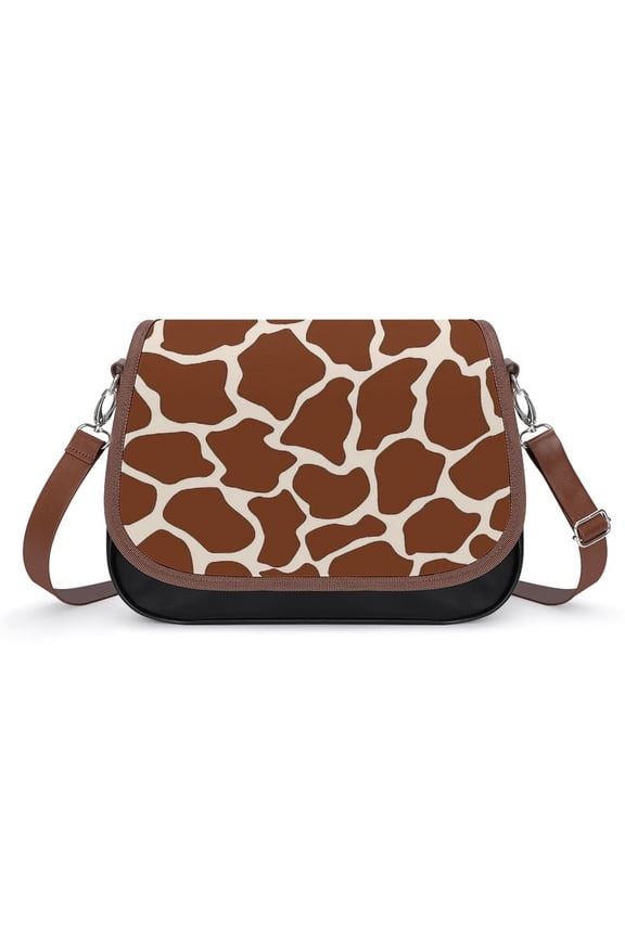 Giraffe Pattern Vintage Crossbody Bag for Women Medium Leather Hobo Bags Shoulder Bag Classic City Leather Satchels