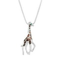 thumbnail image 1 of Giraffe Pendant Necklace Earring Hand Painted Rhodium Plated 17 Inch Snake Chain J0604, 1 of 3