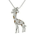 thumbnail image 1 of Giraffe Pendant Necklace Rhinestone Crystal Rhodium High Polished J0470-BN, 1 of 2