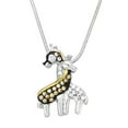thumbnail image 1 of Giraffe Pendant Necklace Rhinestone Crystal Rhodium Plated 17 Inch Snake Chain J0369, 1 of 3