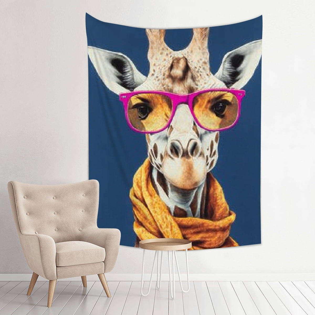 Giraffe with Pink Glasses, Fun Animal, Quirky Decor, Trendy Wall Art ...