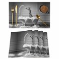 thumbnail image 1 of Giraffe Placemats Set of 6 Funny Animal Bathtub Abstract Art Grey Place Mats Indoor Wipeable Table Mats Washable Cloth Dining Table Placemats for Kitchen Holiday Party Home Decor 13x19 Inch, 1 of 9
