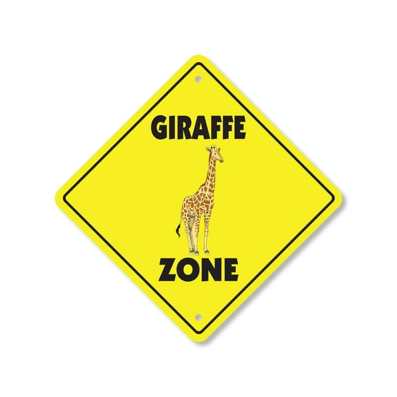 Giraffe Plastic Crossing Sign - 12 Inch X 12 Inch Xing Sign Gift Animal Wildlife Safari Tall Cute Exotic Nature Zoo Decor Fun Outdoors Unique