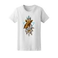 thumbnail image 1 of Giraffe Portrait With Feathers T-Shirt Women -Image by Shutterstock, Female XX-Large, 1 of 4