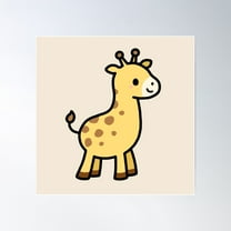 Giraffe Poster Wall Art, Modern Wall Decor For Living Room Bedroom, 17x17 UNFRAMED