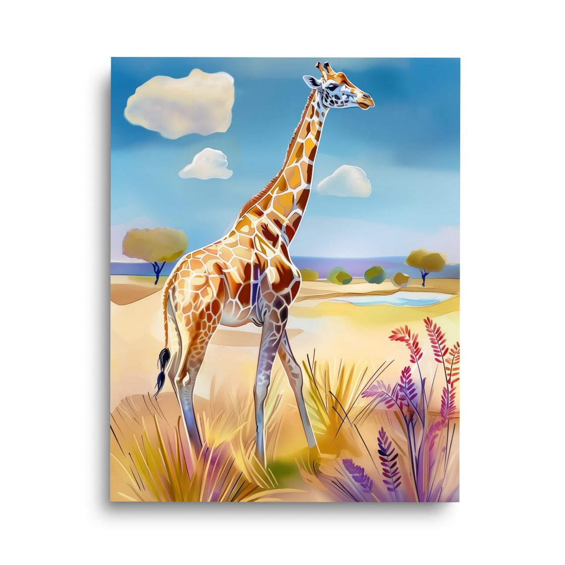 Giraffe Print, African Savannah Wall Art, Wildlife Home Decor, Safari ...