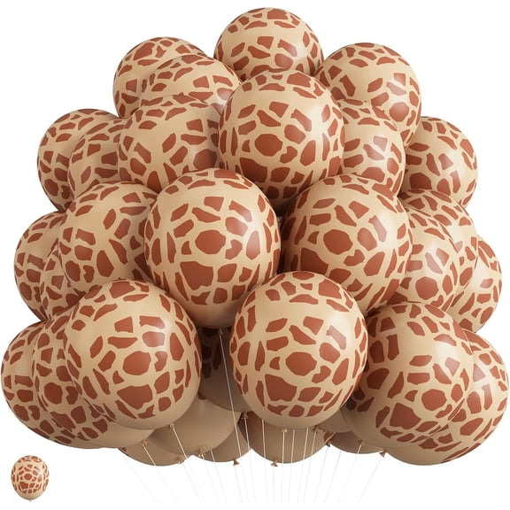 Giraffe Print Balloons Set, 12 Inch Safari Animal Deer Print Latex Balloons for Kids Two Wild One Birthday Decorations Baby Shower Forest Woodland Zoo Jungle Wildlife Theme Safari Party Decorations