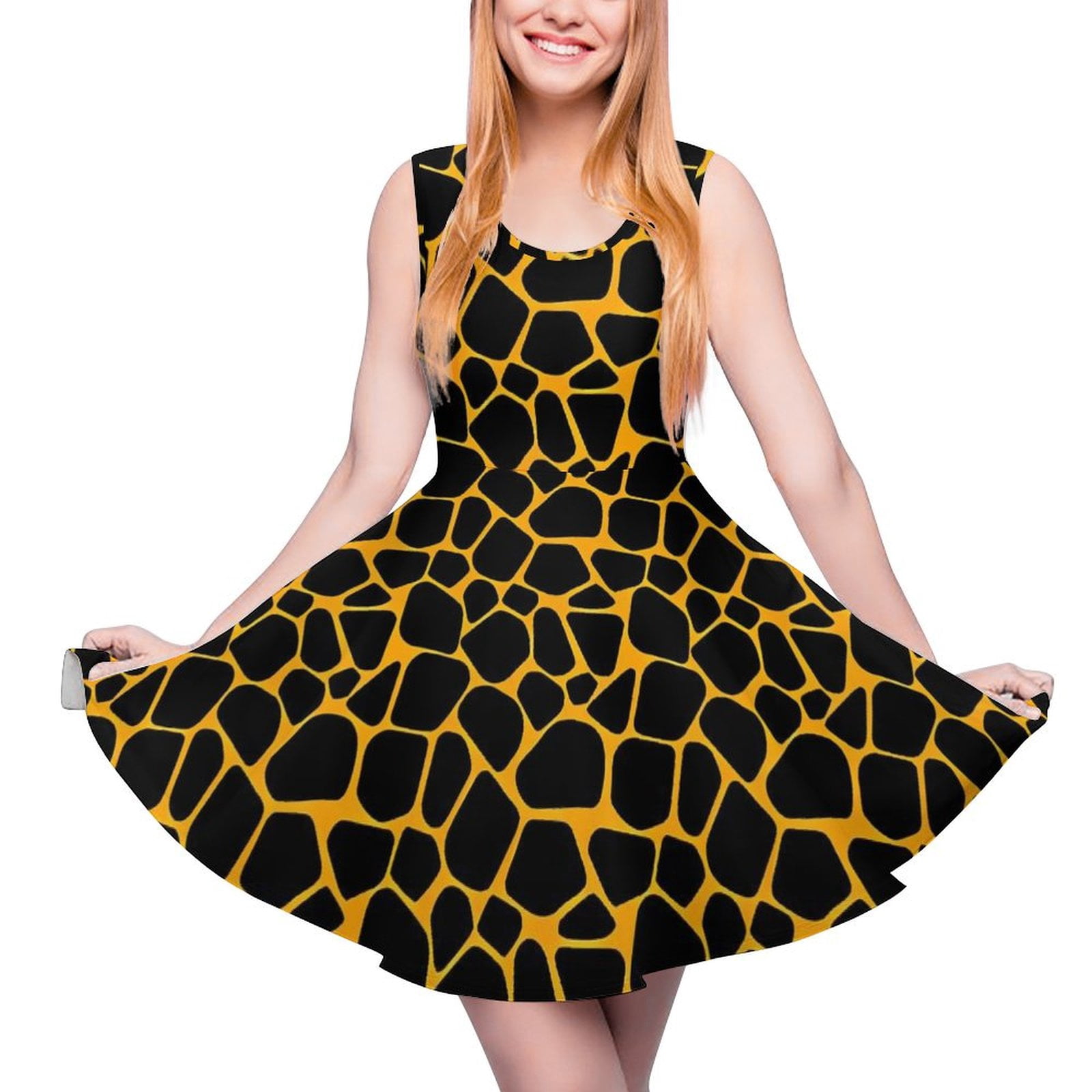 Giraffe Purple Pattern Print Dress