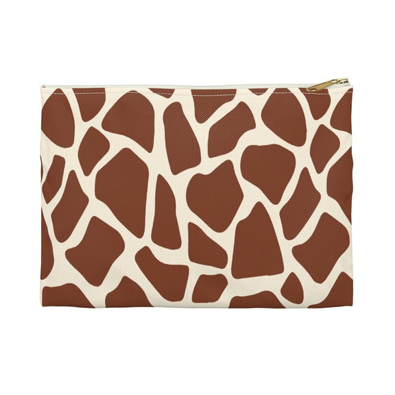 Giraffe Print Flat Accessory Pouch Animal Print Makeup Bag Cosmetic Bag