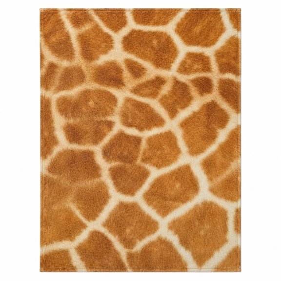Giraffe Print Fleece Blanket – Soft 280GSM Polyester, 4 Sizes, Cozy Throw for Couch or Bed