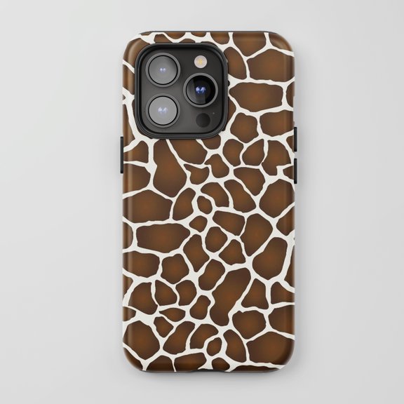 Giraffe Print For iPhone Phone Case Animal Pattern Brown and White