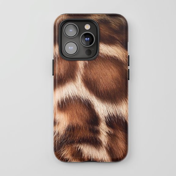 Giraffe Print For iPhone Protective Phone Case Animal Print Brown Tan