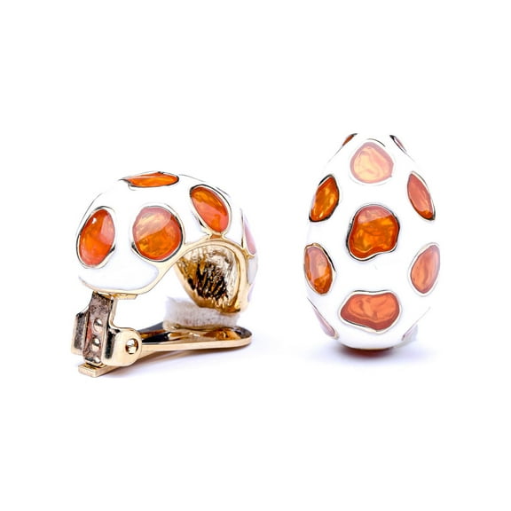 Giraffe Print Half Hoop Clip Earrings