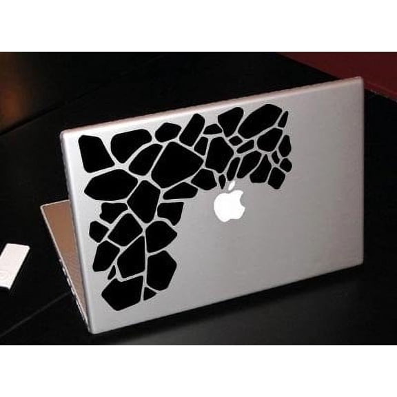 Giraffe Print Jungle Animal Fashion Macbook Car Tablet Art - Black Vinyl Decal for 13" Macbook