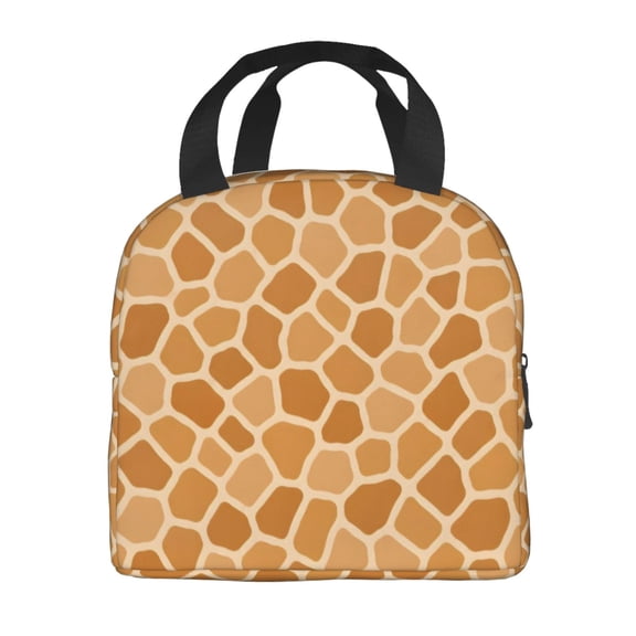 Giraffe Print Lunch Bag Thick Aluminum Foil Tote Cooler for Women Office Picnic Travel Gift
