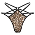thumbnail image 1 of Giraffe Print Open Type Women's Panties Crotch Opening G-strings Thongs Lingeries Underwear, 1 of 7