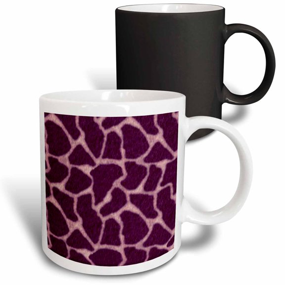3drose, Giraffe Print Purple, 11oz Magic Transforming Mug