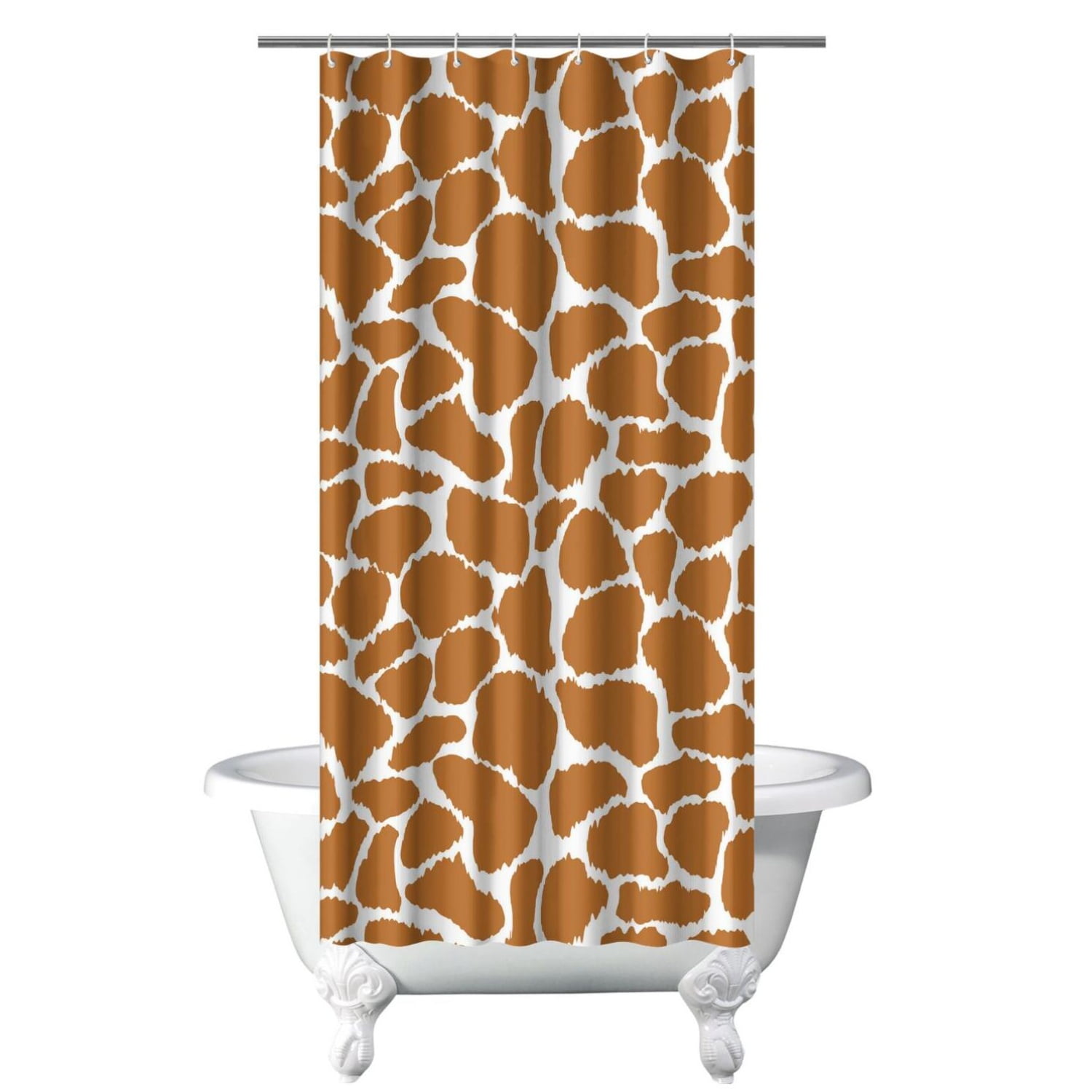 African Elephant Shower Curtain - Grey Wildlife Safari Bathroom Decor With Hooks, 70x70 Inches, Polyester Fabric