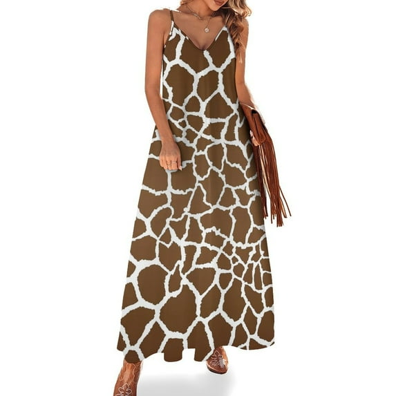 Giraffe Print Sleeveless Dress Loose Women's Dress Dresses Luxury Evening Dresses