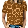 thumbnail image 1 of Giraffe Print T-Shirt Brown Animal Funny T-Shirts ShortSleeve Korean Fashion Tee Shirt Summer Top Tees Big Size, 1 of 5