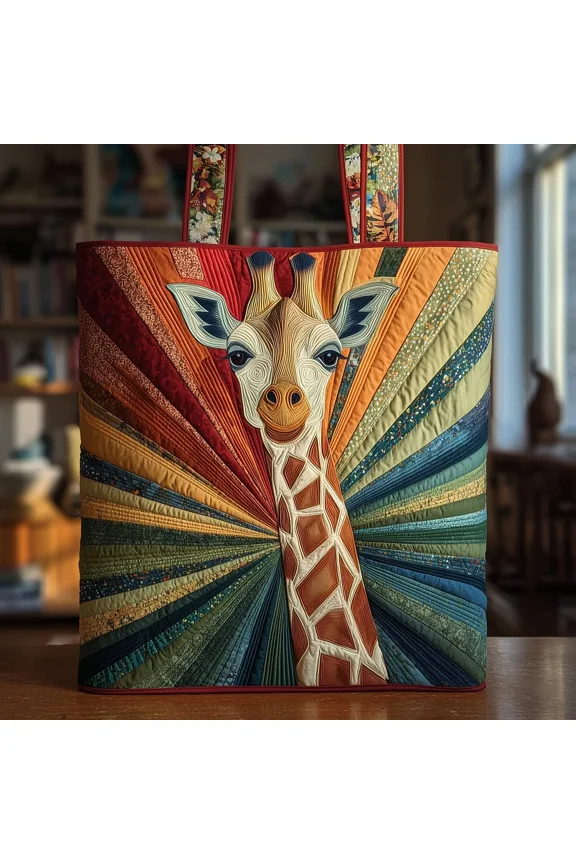 Giraffe Quilted Tote Bag