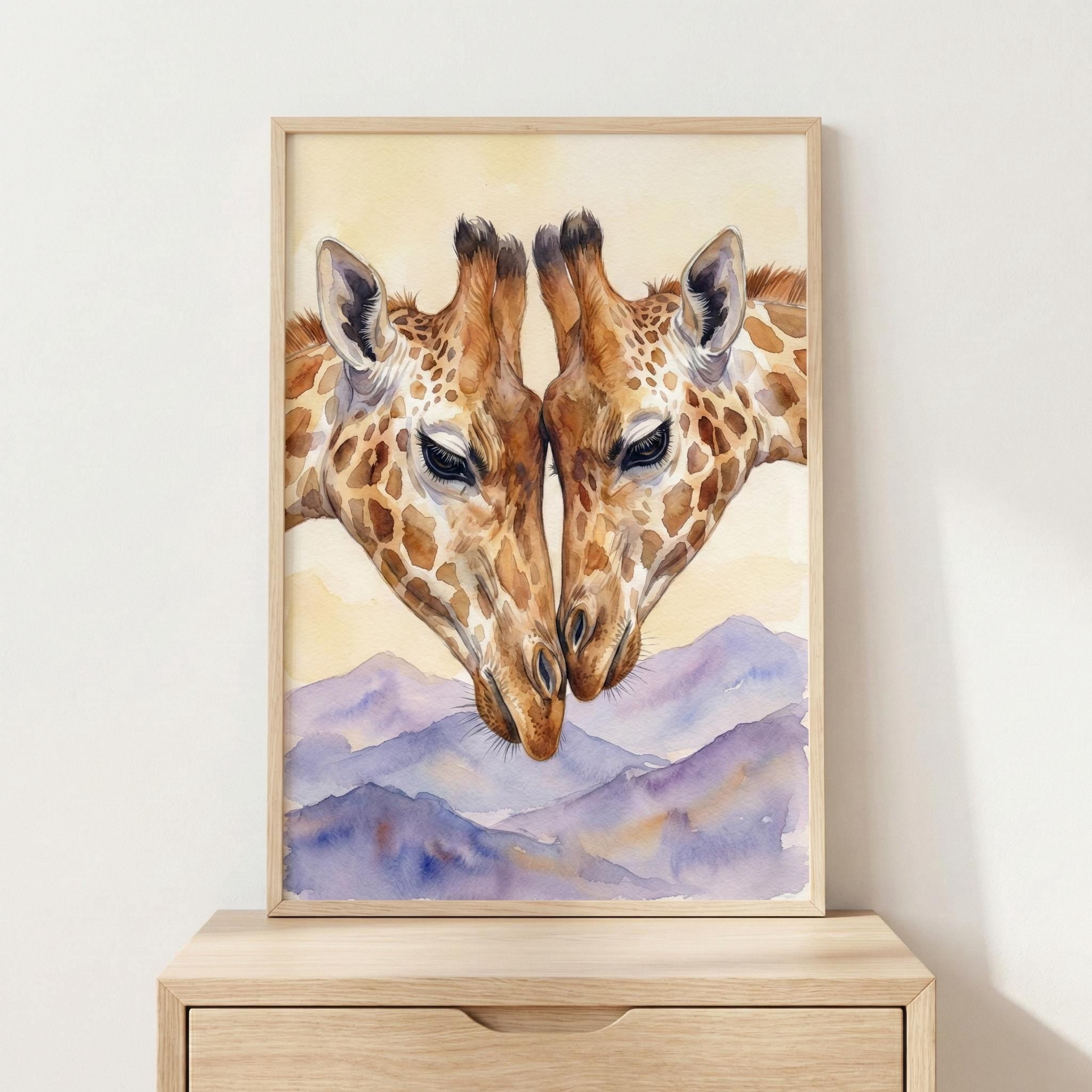 Giraffe Safari African Animal Jungle Themed Two Giraffes Safari Nursery ...