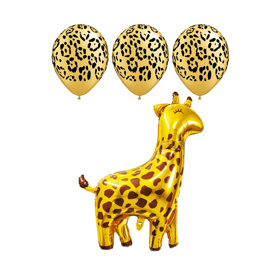 Giraffe Shape Foil Balloon Kids Birthday Balloons and Safari Animal Party Supplies