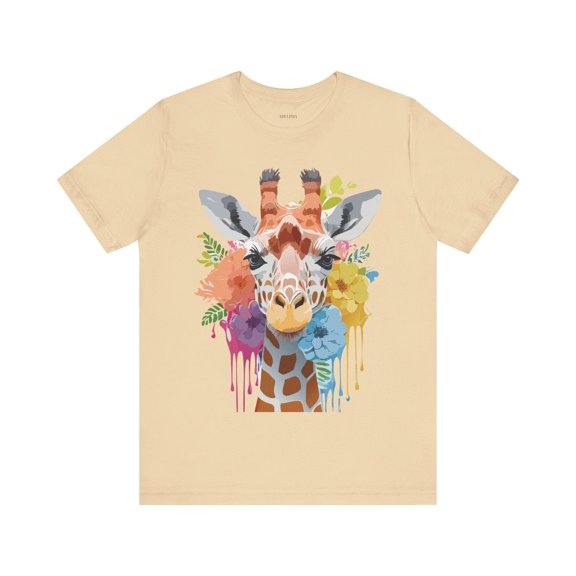 Giraffe Graphic Unisex 100 Cotton Vintage Animal Art T-Shirt 7