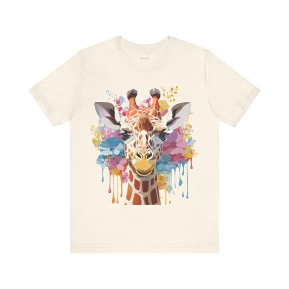Giraffe Graphic Unisex 100 Cotton Vintage Animal Art T-Shirt 9