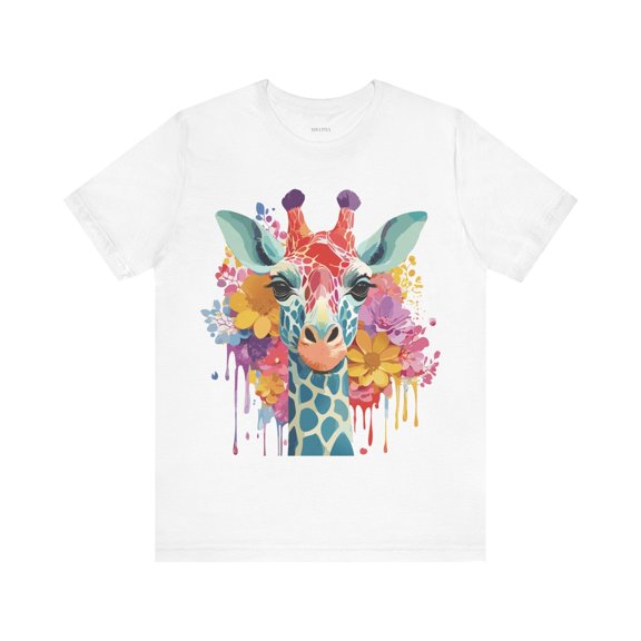 Giraffe Graphic Unisex 100 Cotton Vintage Animal Art T-Shirt 5