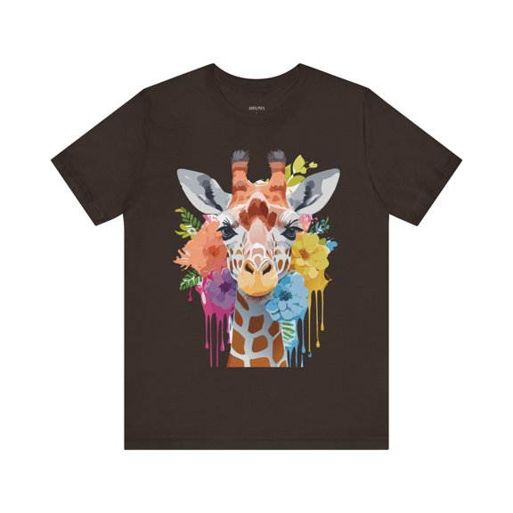 Giraffe Graphic Unisex 100 Cotton Vintage Animal Art T-Shirt 6