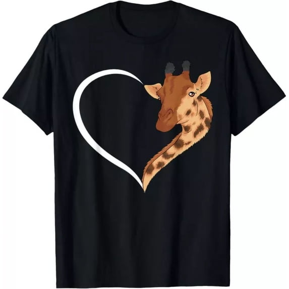Giraffe Shirts For Women Girls Heart Cute Giraffe T-Shirt Unisex S-5XL Hot Trending Shirt, Vintage Birthday Gift