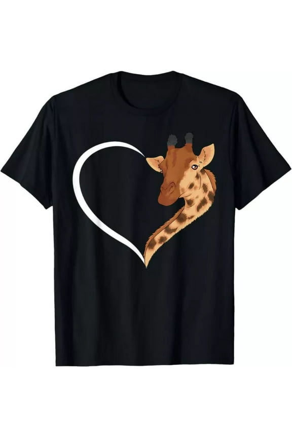 Giraffe Shirts For Women Girls Heart Cute Giraffe T-Shirt Unisex S-5XL Hot Trending Shirt, Vintage Birthday Gift