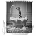 thumbnail image 1 of Giraffe Shower Curtain, Waterproof Shower Curtains for Bathroom, Funny Animal Bathtub Abstract Art Grey Washable Fabric Bathtub Curtain Set Bath Decor with 12 Hooks Long 72"x84", 1 of 6