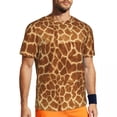 thumbnail image 1 of Giraffe Skin Print T-Shirt Mens Wild Animal Streetwear Running T Shirts Quick Dry Summer H, 1 of 5