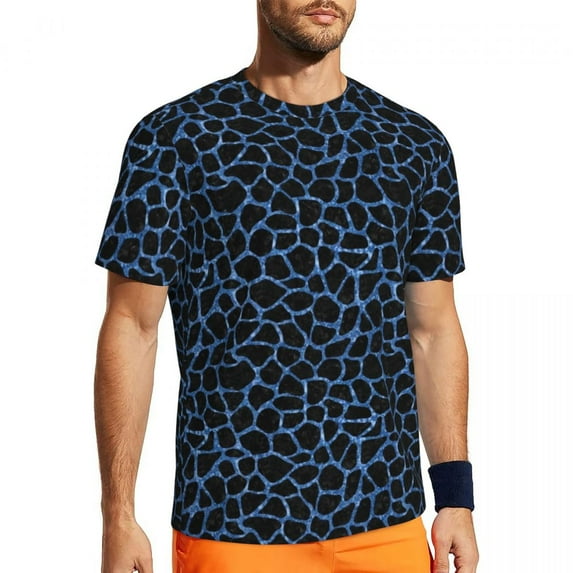Giraffe Skin Print T-Shirt Mens Wild Animal Streetwear Running T Shirts Quick Dry Summer H