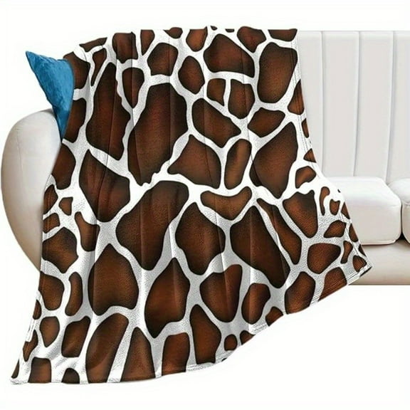 Giraffe Skin Soft Throw Blanket Flannel Warm Cozy Blanket for Couch Sofa Bedroom Travel