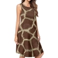 thumbnail image 1 of Giraffe Skin print Spring Summer Dresses for Women Fashion T-shirt Dress Casual Sleeveless Loose Sundress with Pockets, 1 of 5