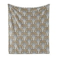 thumbnail image 1 of Giraffe Soft Flannel Fleece Throw Blanket, Doodle Animal Head with Abstract and Ornate Floral Motifs, Cozy Plush for Indoor and Outdoor Use, 60" x 80", Taupe Caramel White, by Ambesonne, 1 of 6