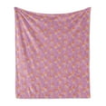 thumbnail image 1 of Giraffe Soft Flannel Fleece Throw Blanket, Vibrant Long Necked Animal Silhouettes Forest Creatures, Cozy Plush for Indoor and Outdoor Use, 70" x 90", Pale Fuchsia Burnt Orange, by Ambesonne, 1 of 5