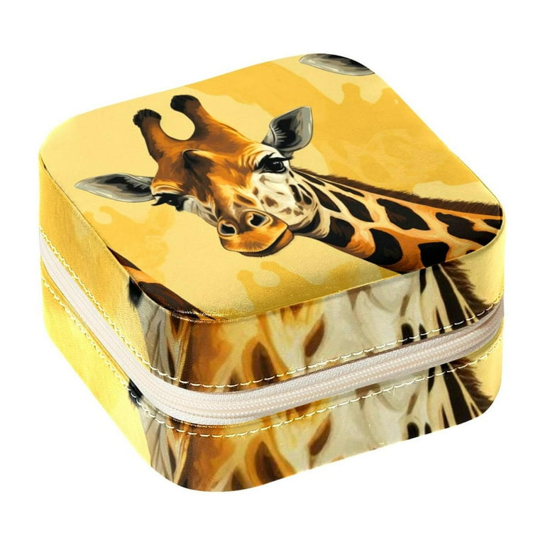 Giraffe Square Jewelry Box Organizer Display Case Necklace