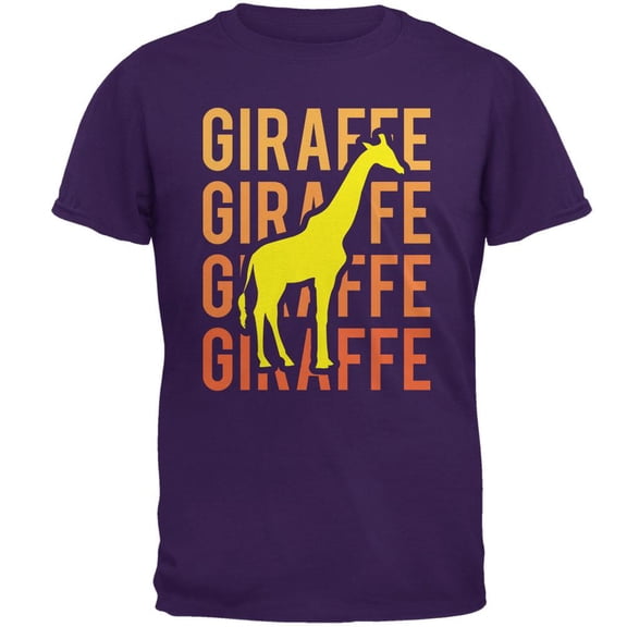 Giraffe Stacked Repeat Mens T Shirt Purple SM