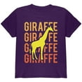 thumbnail image 1 of Giraffe Stacked Repeat Youth T Shirt Purple YLG, 1 of 1