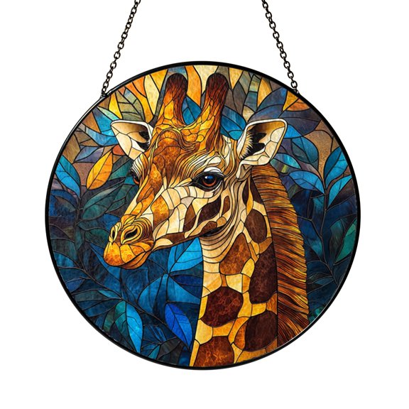 Giraffe Stained Glass Suncatcher – Safari Animal Window Hanging
