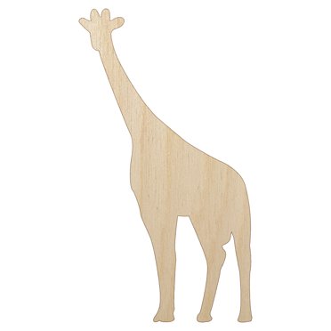 Giraffe Standing Solid Wood Shape Unfinished Piece Cutout Craft DIY Projects - 4.70 Inch Size - 1/8 Inch Thick