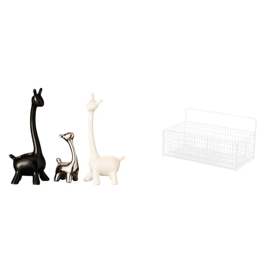 Giraffe Statue Home Decor Storage Basket Modern Ornament Ceramic Material Suitable for Bedroom Office Kitchen